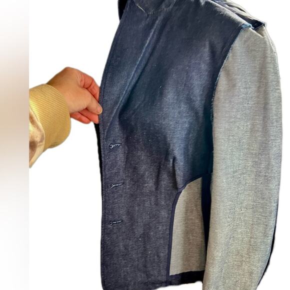 Women Gap Vintage 2000 dark denim blazer tailored structured & part lined SZ 8 - Picture 7 of 12